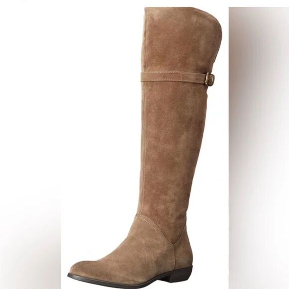 Very Volatile Tan Over the Knee Boots Suede - Picture 1 of 8